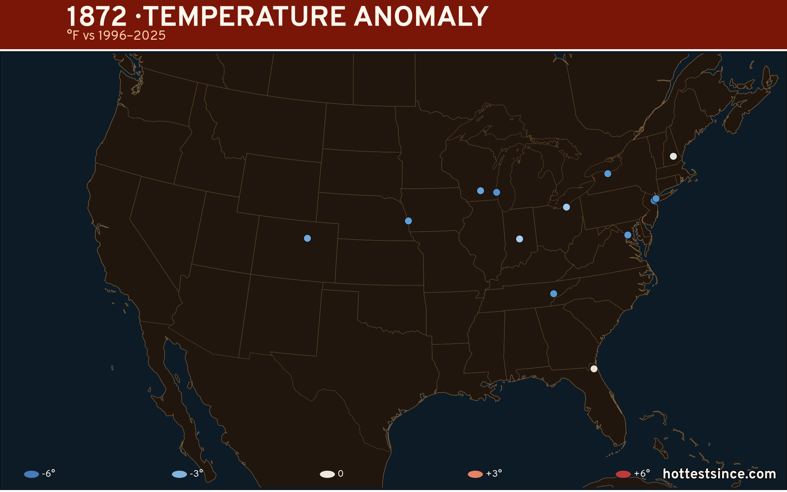 1872 U.S. temperature anomaly map