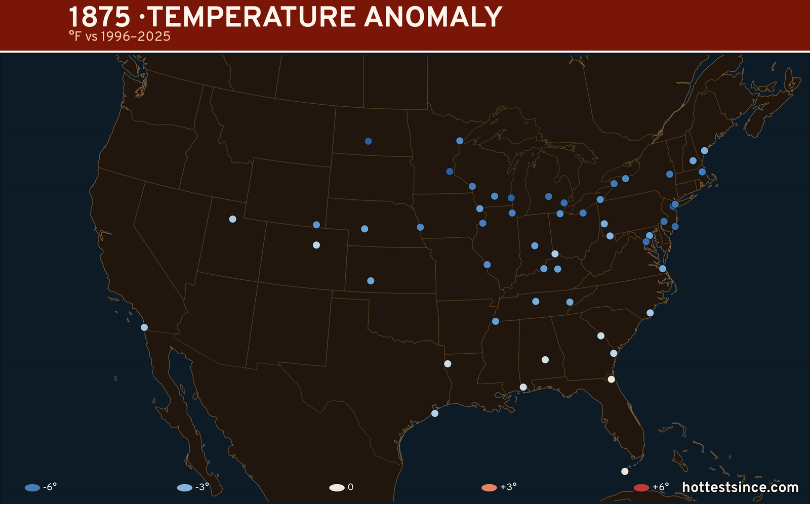 1875 U.S. temperature anomaly map