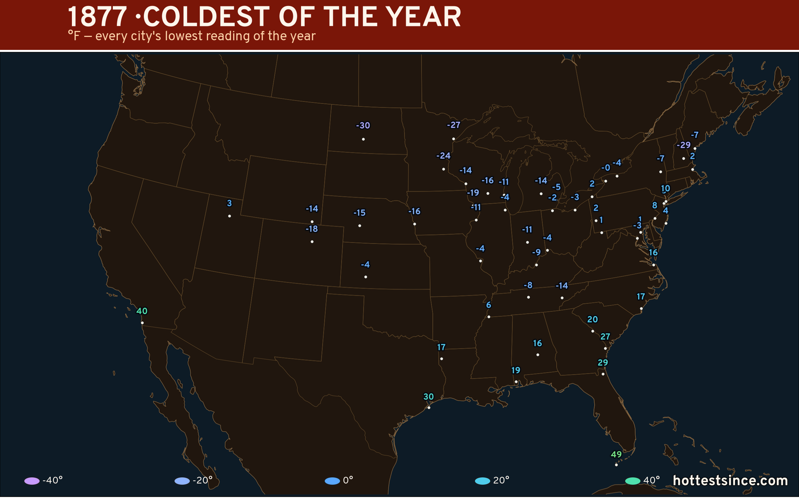 1877 — The Year in Heat & Cold | HottestSince
