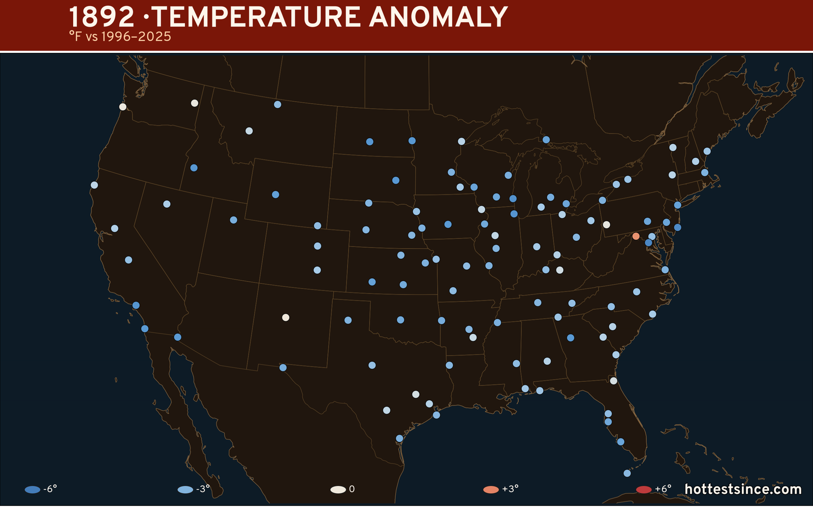 1892 U.S. temperature anomaly map