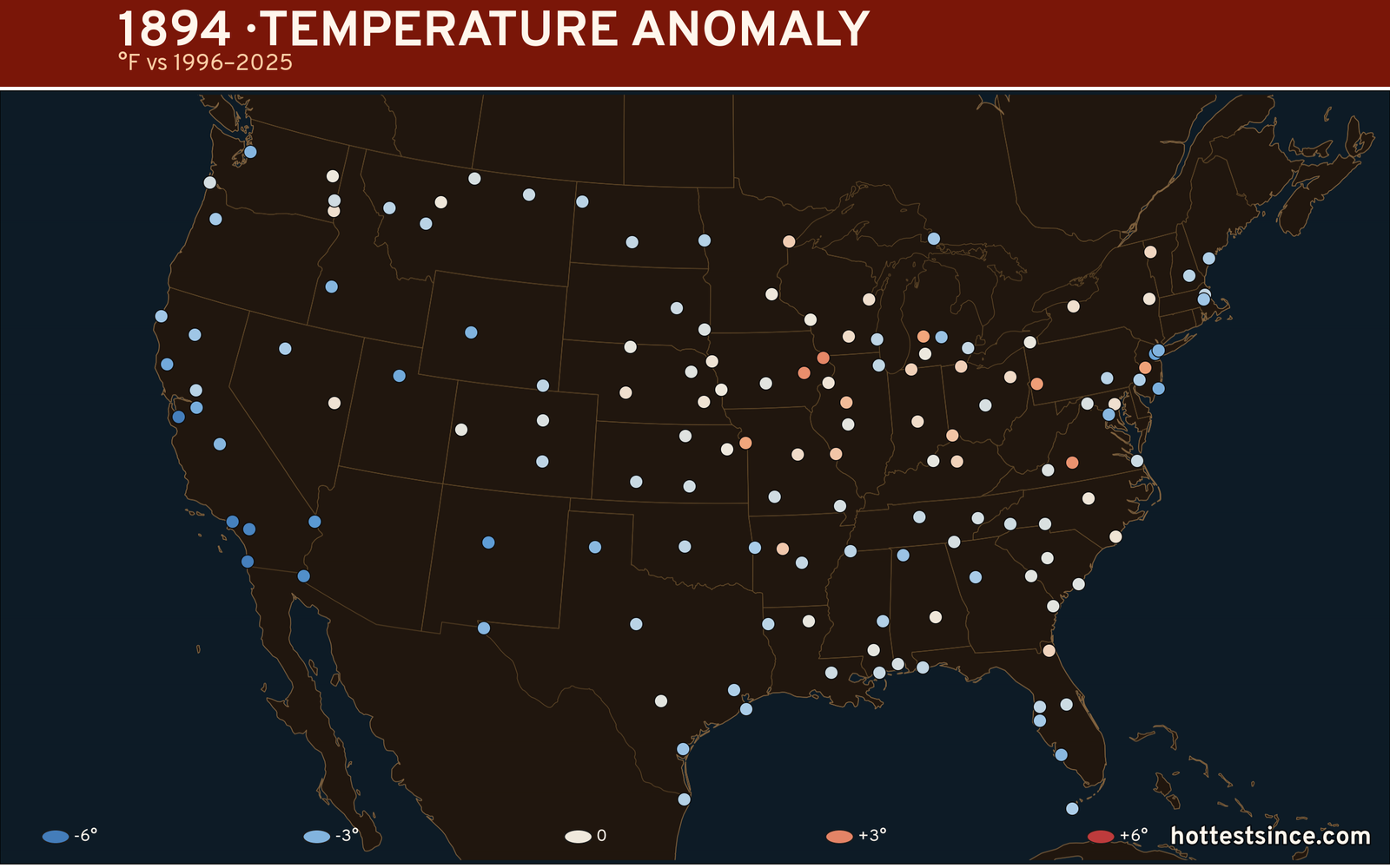 1894 U.S. temperature anomaly map
