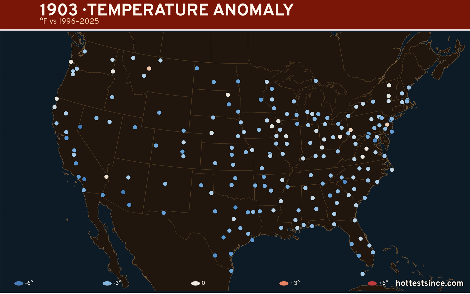 1903 U.S. temperature anomaly map