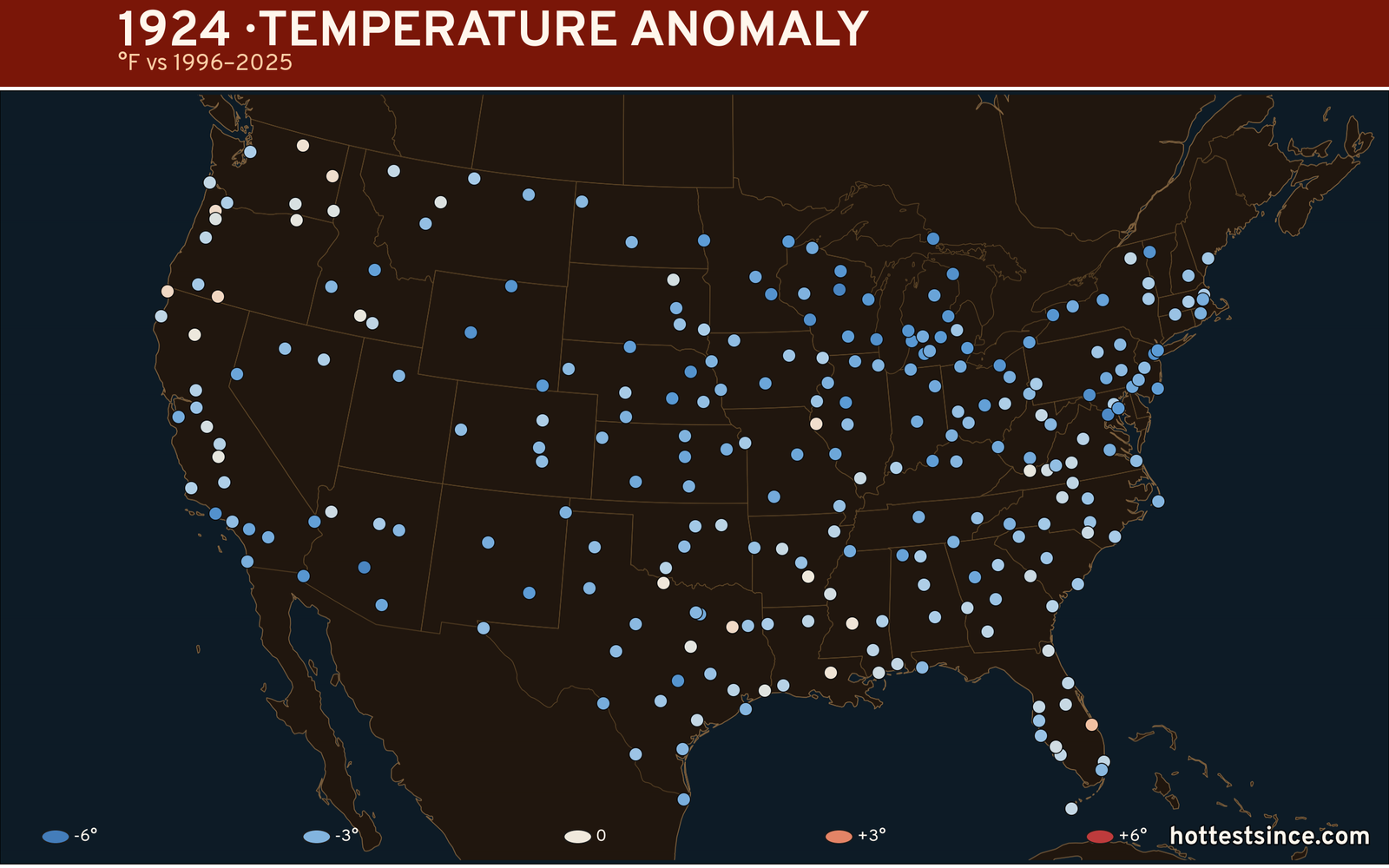 1924 U.S. temperature anomaly map