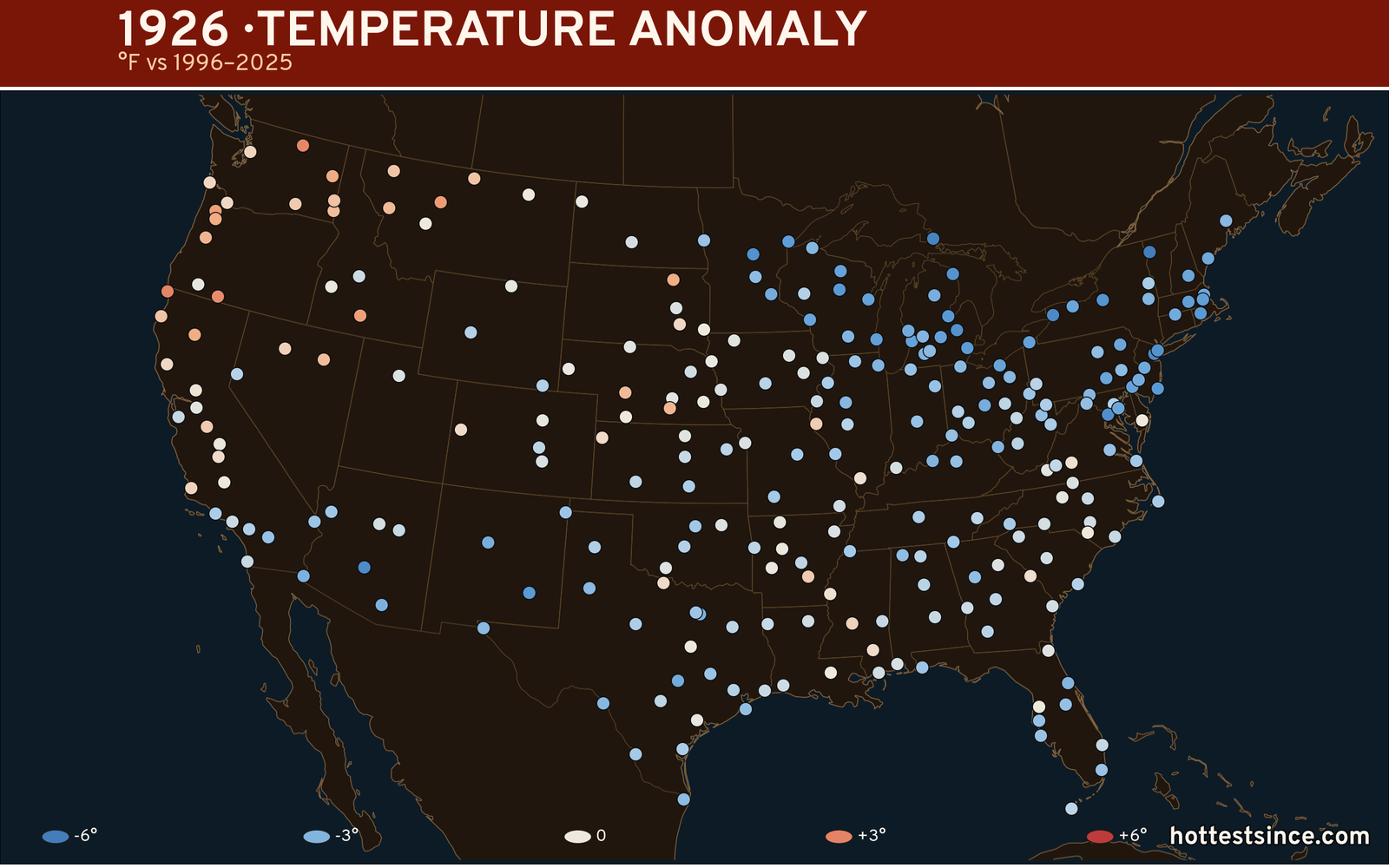 1926 U.S. temperature anomaly map