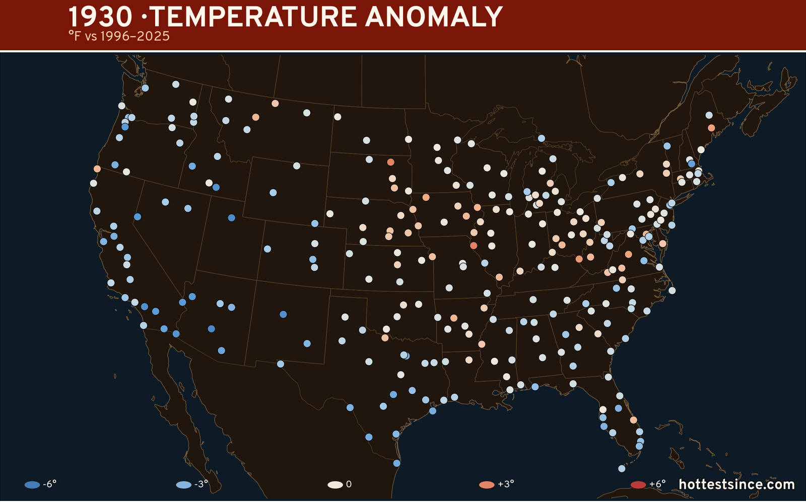 1930 U.S. temperature anomaly map