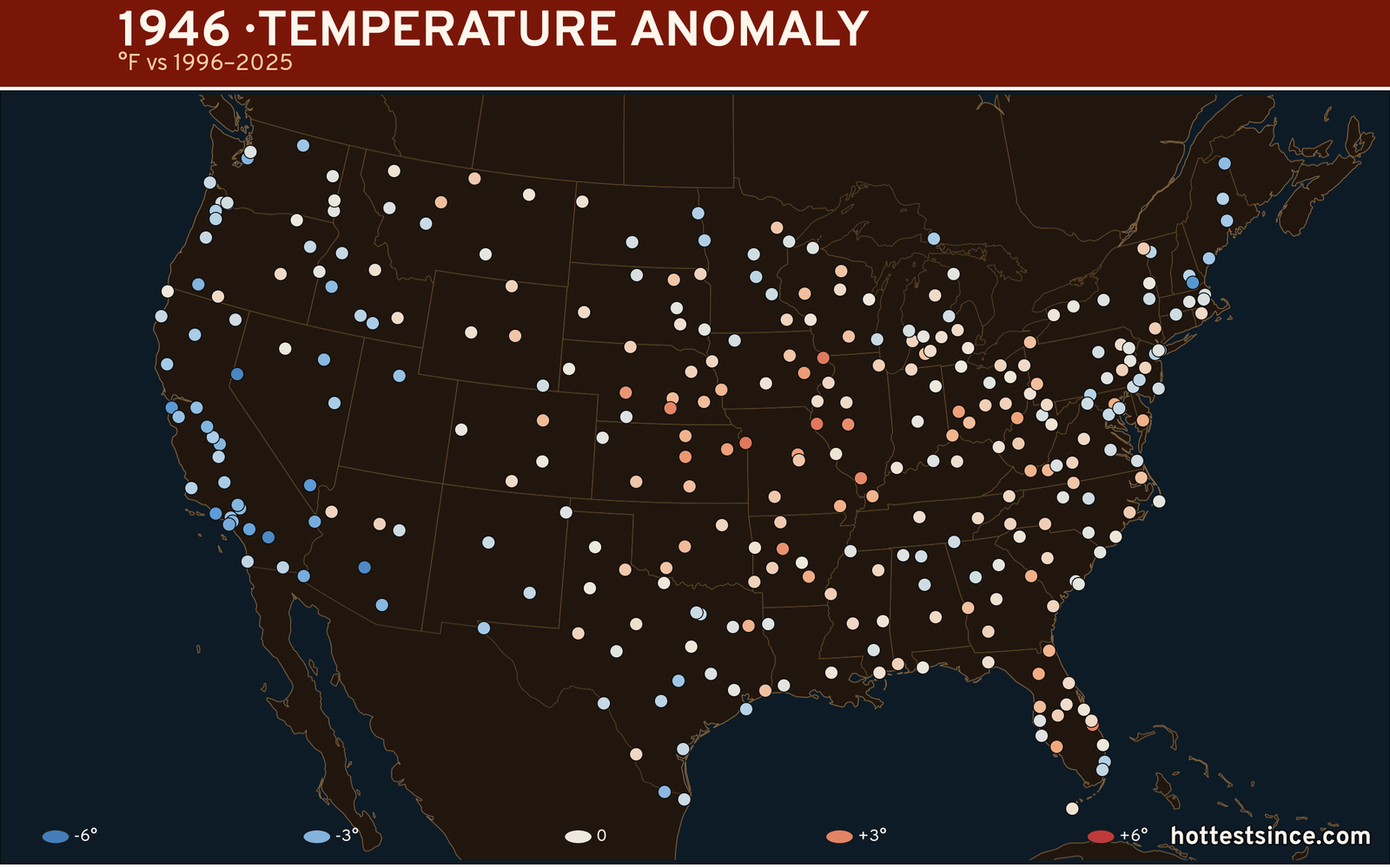 1946 U.S. temperature anomaly map