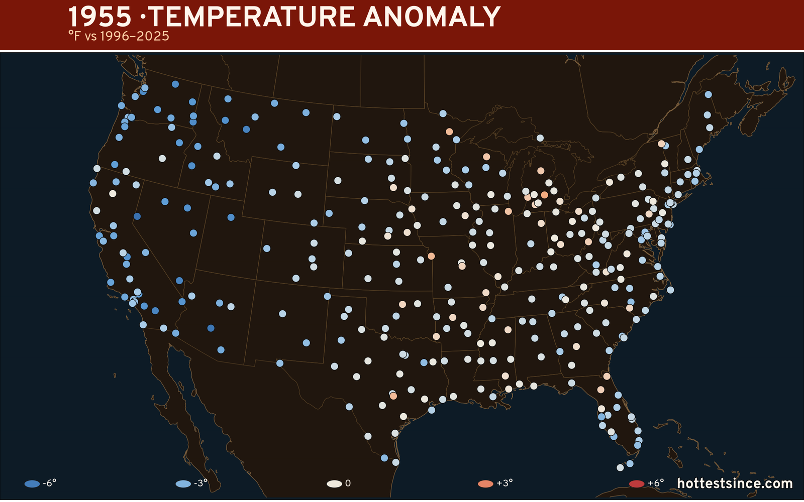 1955 U.S. temperature anomaly map