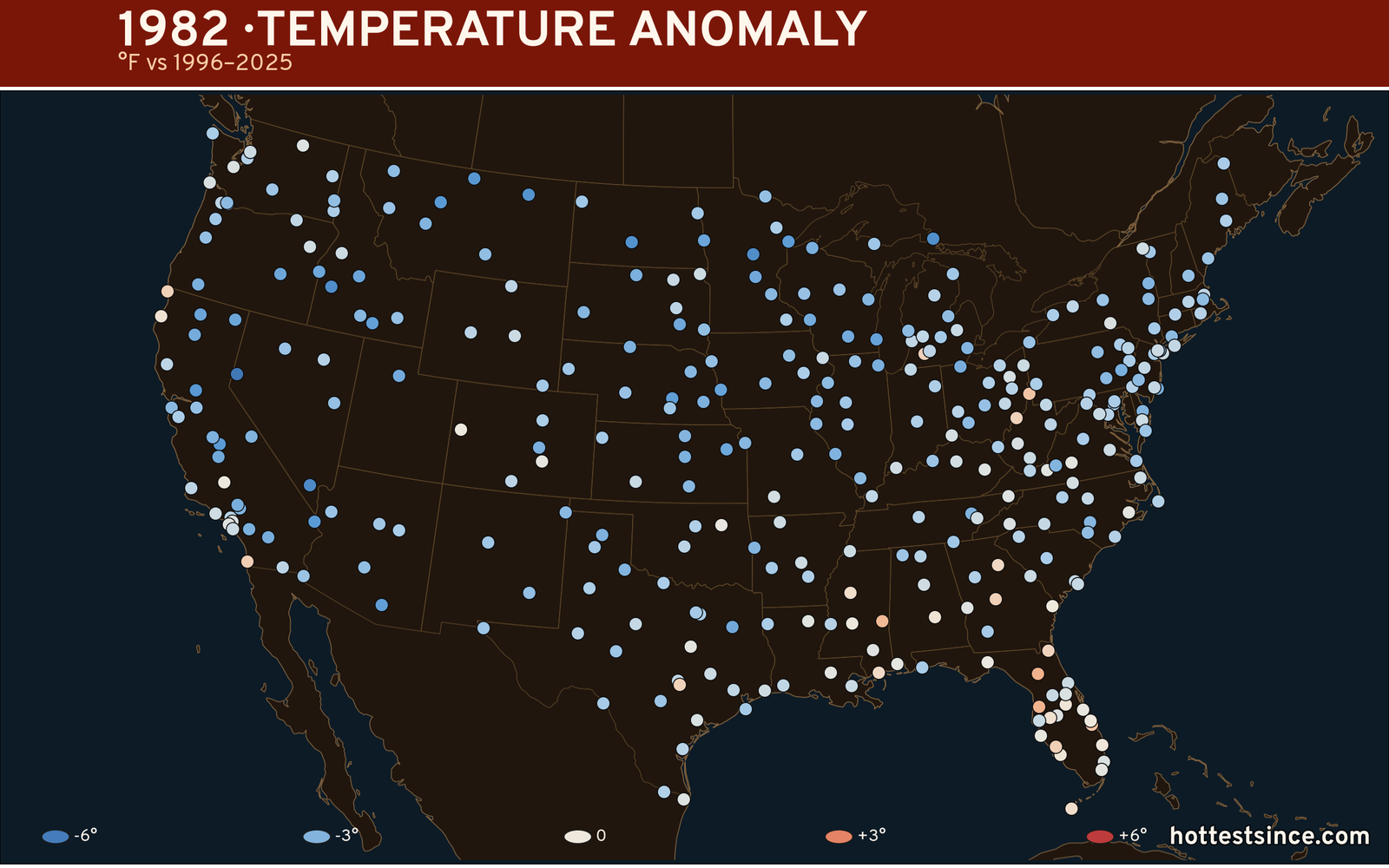 1982 U.S. temperature anomaly map