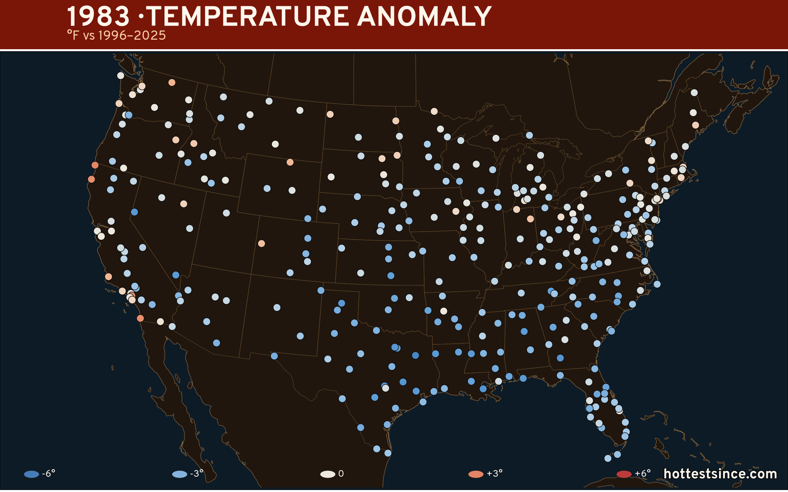 1983 U.S. temperature anomaly map
