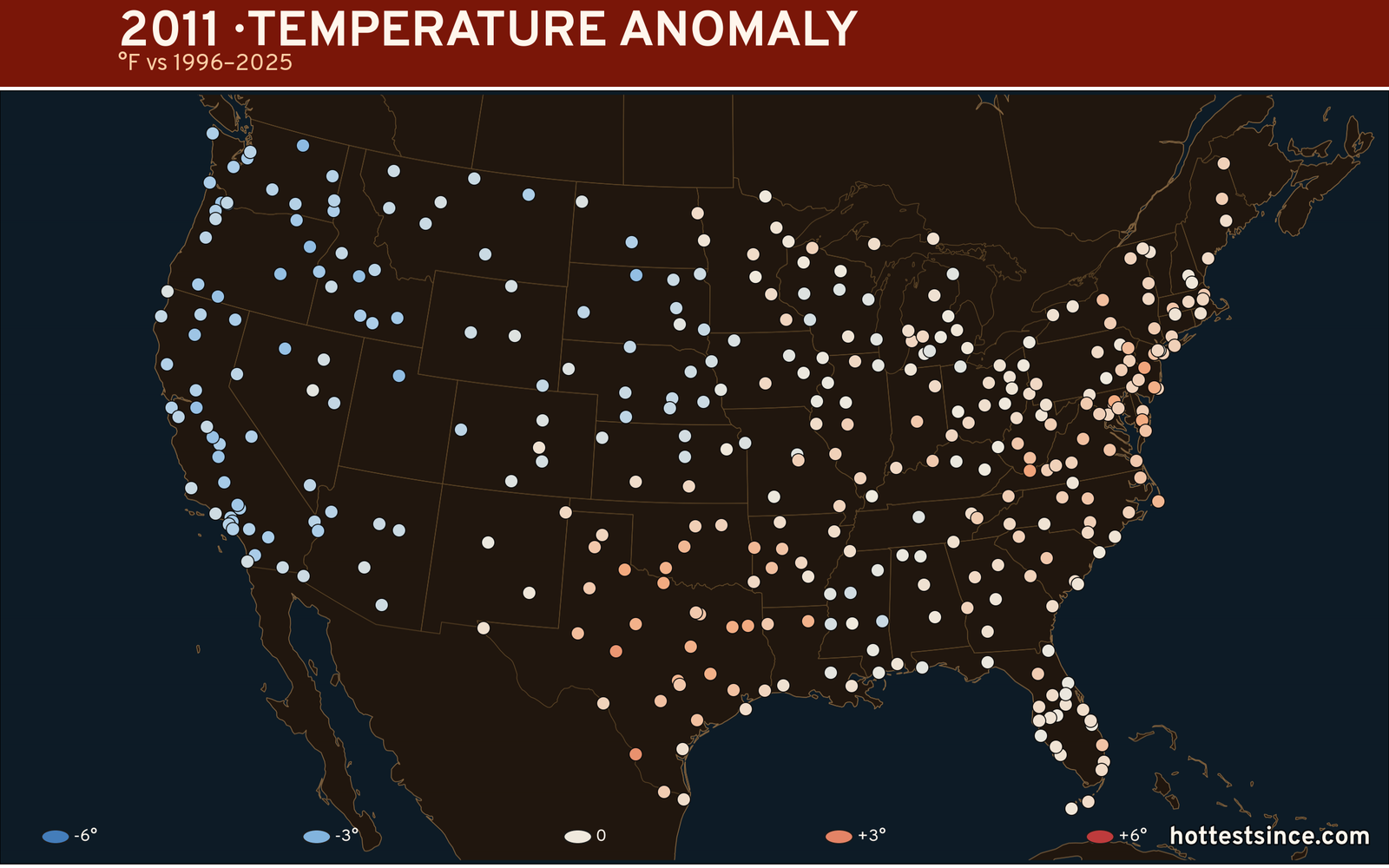 2011 U.S. temperature anomaly map
