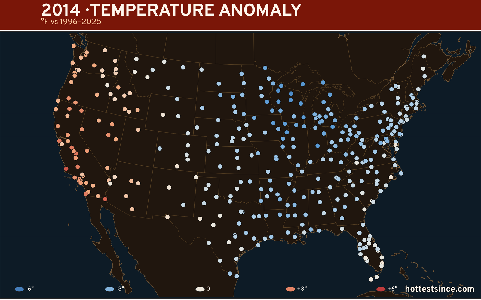 2014 U.S. temperature anomaly map