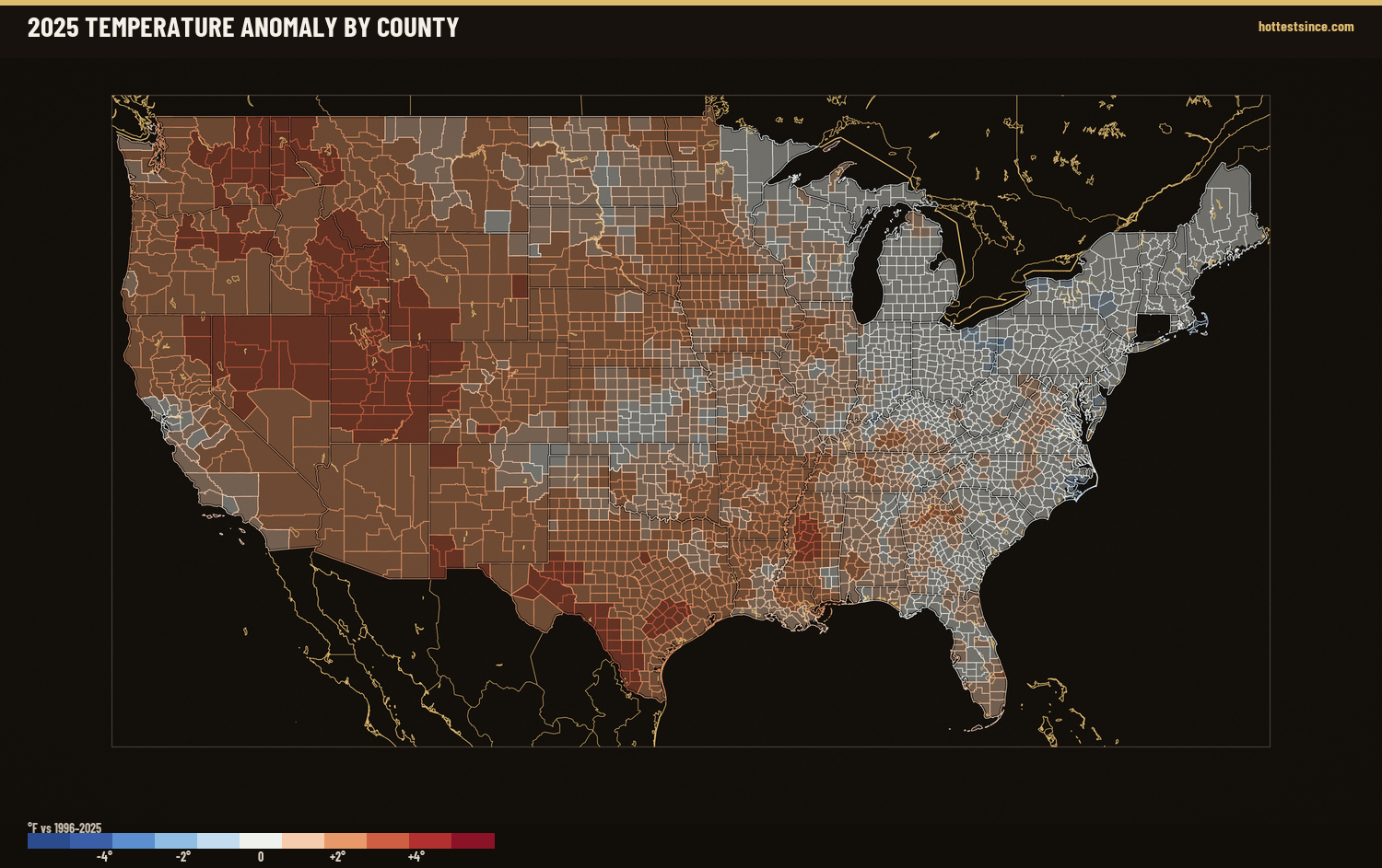 Where 2025 Ran Warm &amp; Cool
